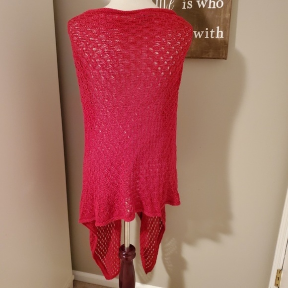 Kate Landry Linen Blend Sweater Poncho - Picture 4 of 5